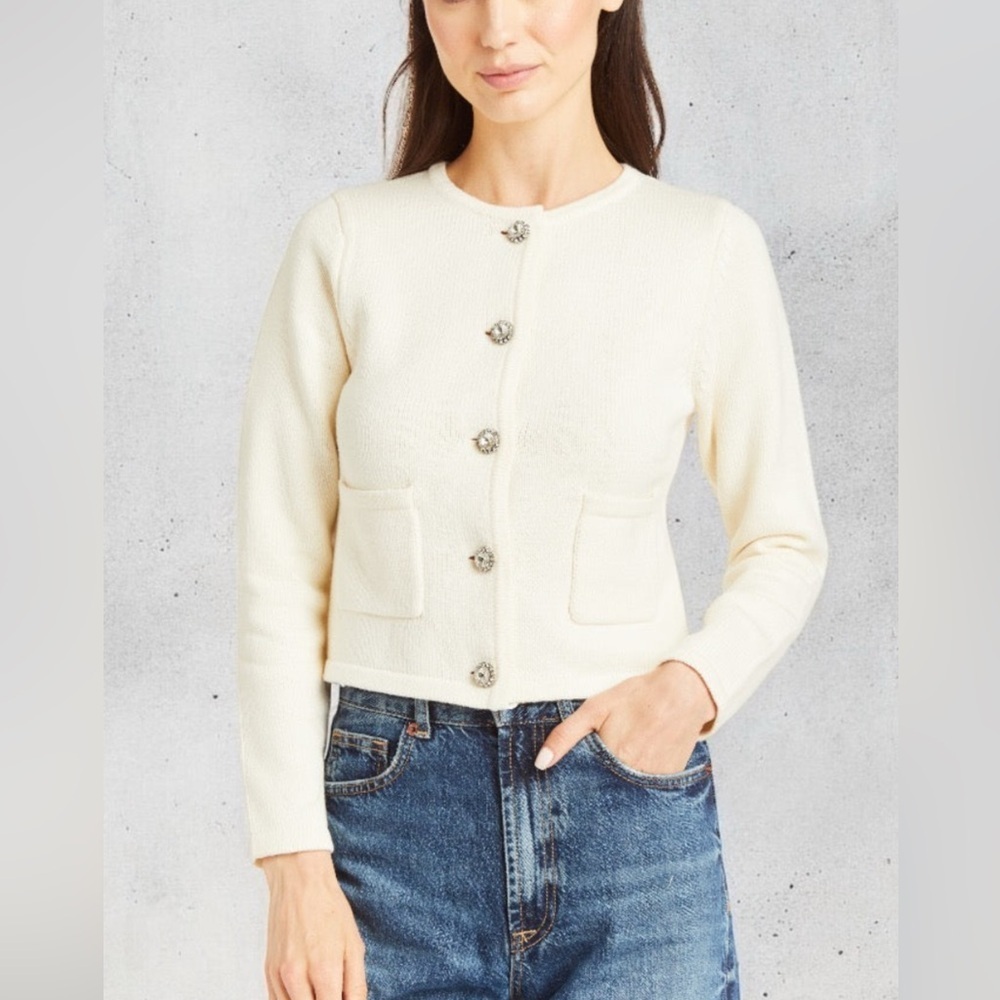 Chic Cream Button Cardigan